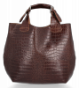 Kožené kabelka shopper bag Vittoria Gotti hnědá VG804